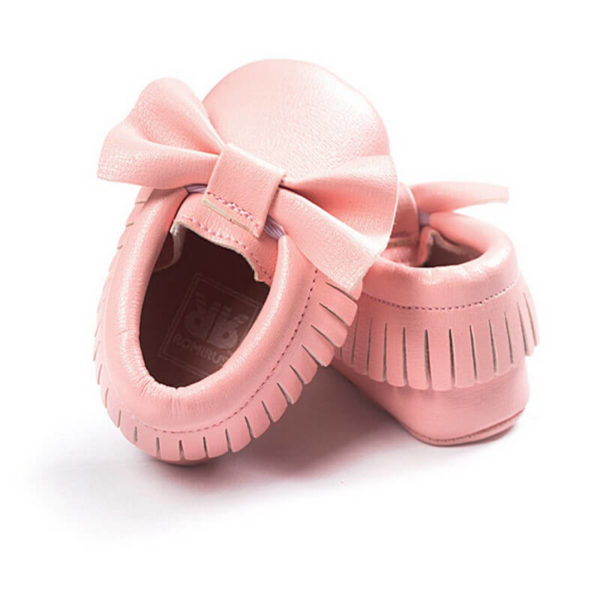 Big Bow Pink Baby Shoes