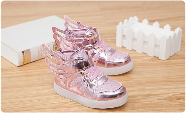 Limited Edition Girls LED Flashing Shoes with Wings