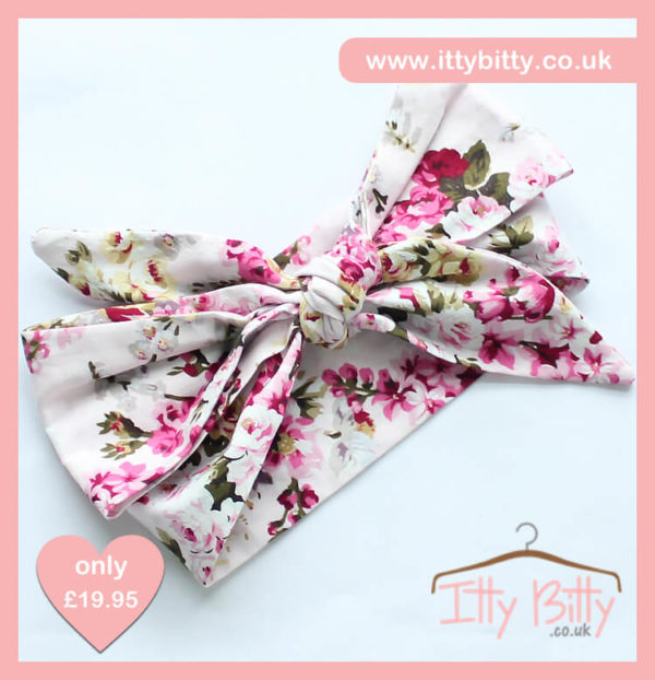 Itty Bitty 3 Piece Soft Pink Floral Set Headband