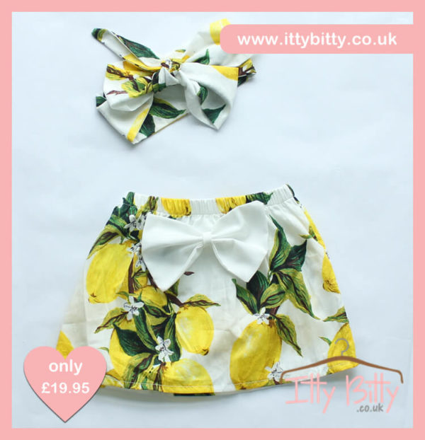 Itty Bitty 3 Piece Vintage Floral Set skirt & Headband