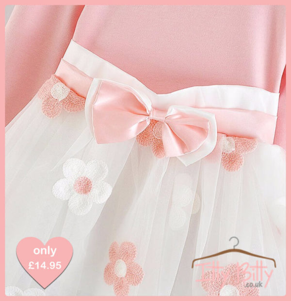 Itty Bitty Pink Little Flower Bow Tutu Dress