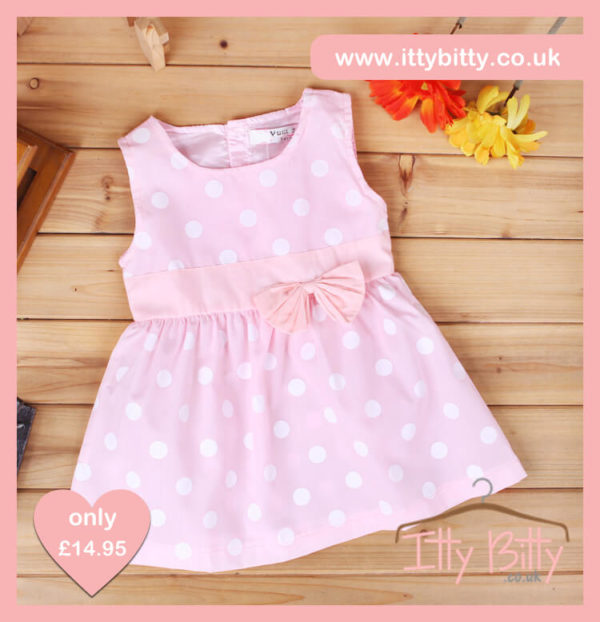 Itty Bitty Pink Round Dots Dress