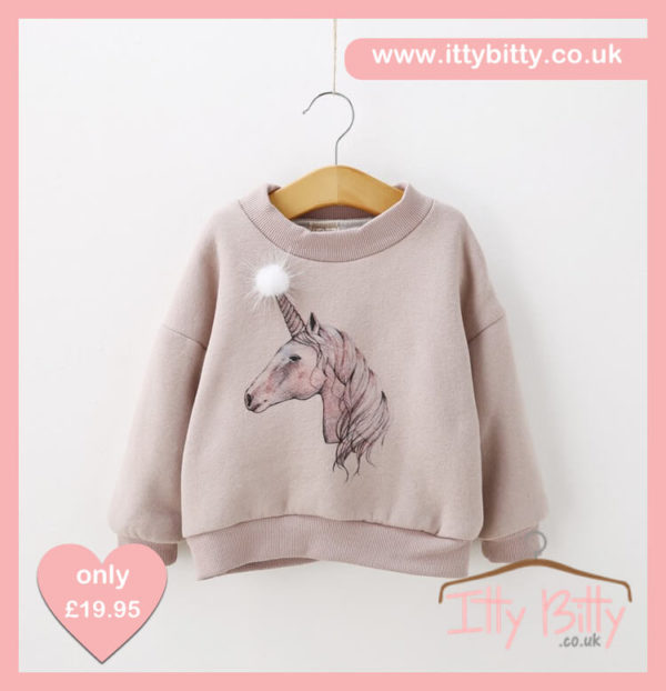 Itty Bitty Dusty Pink Enchanted Unicorn Sweatshirt