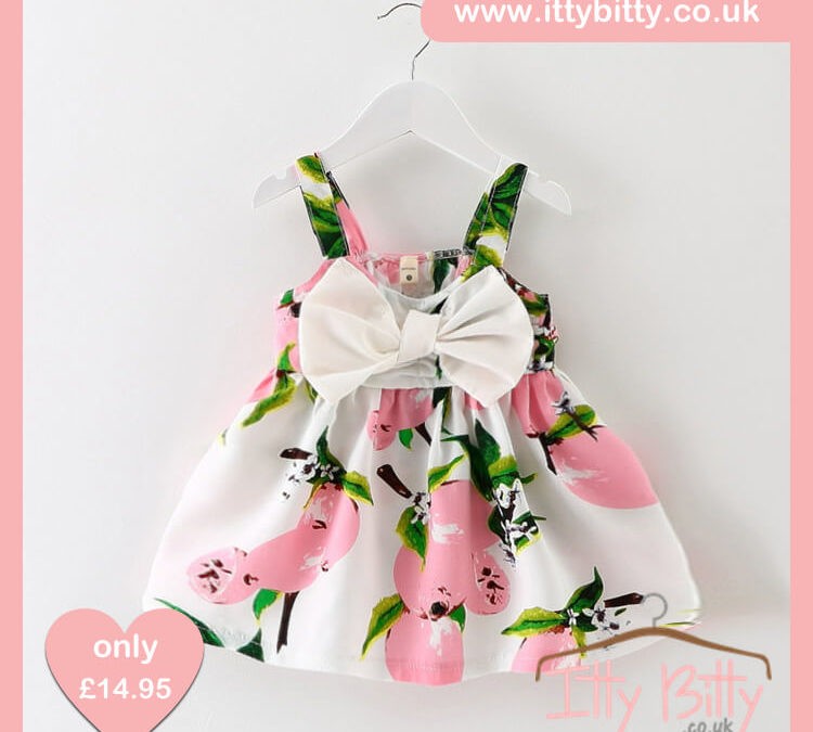 Itty Bitty Summer Pink Lemon Bow Dress