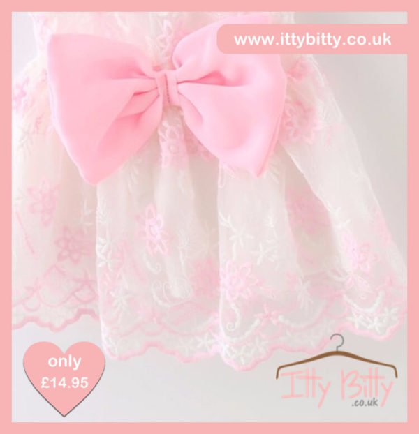 Itty Bitty White & Soft Pink Big Bow