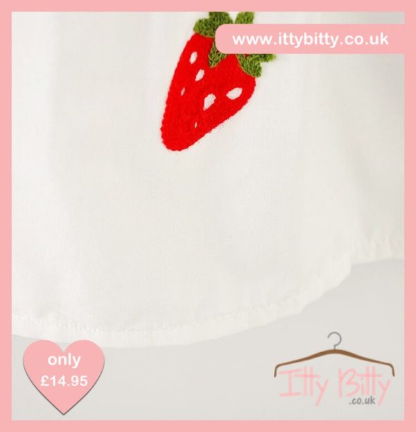 Itty Bitty White Summer Strawberry Dress