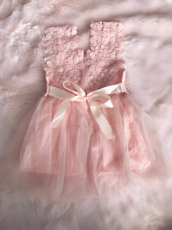 Itty Bitty Younger Girls Pink Flower Power Dress