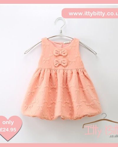 Itty Bitty Pink Bow Autumn Baggy Dress