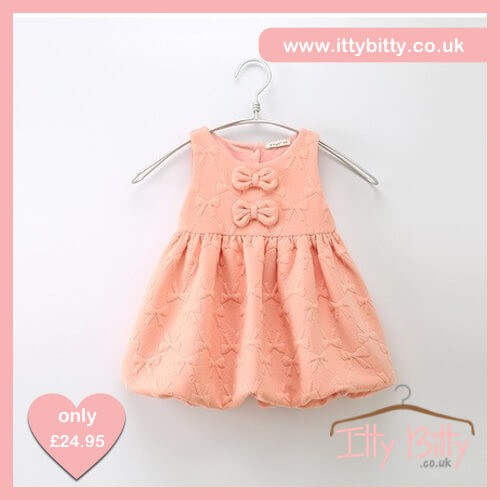 Itty Bitty Pink Bow Autumn Baggy Dress