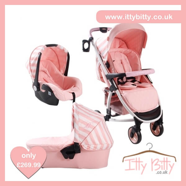 billie faiers mb30 pink stripes pushchair