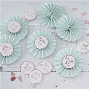 Itty Bitty Baby Shower Hello World Rose Gold Badge Kit