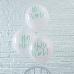 Itty Bitty Baby Shower Hello World Balloons