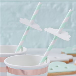 Itty Bitty Baby Shower Hello World Paper Straws