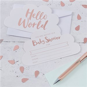 Itty Bitty Baby Shower Hello World Invites - Party Invitation Cards