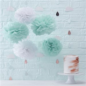 Itty Bitty Baby Shower Hello World Pom Pom Decorations