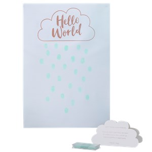 Itty Bitty Baby Shower Hello World Rose Gold Fingerprint Guest Book