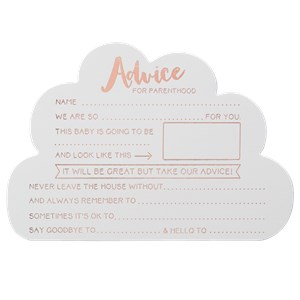 Itty Bitty Baby Shower Hello World Rose Gold Foil Advice Cards