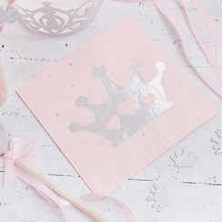 Itty Bitty Party Princess Perfection Silver Foiled Napkins