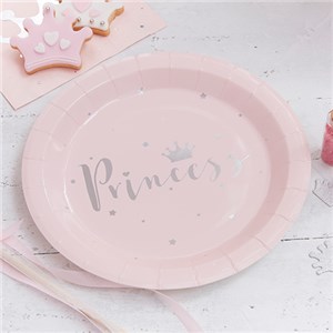 Itty Bitty Party Princess Perfection Silver Foiled Paper Plates