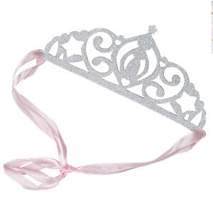 Itty Bitty Party Princess Perfection Silver Glitter Paper Tiaras