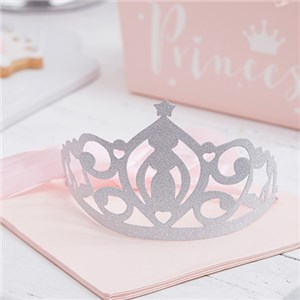 Itty Bitty Party Princess Perfection Silver Glitter Paper Tiaras