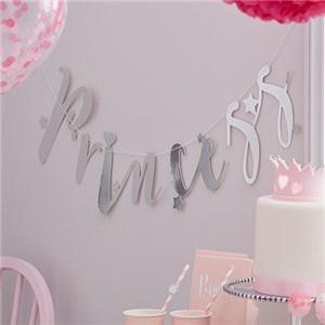 Itty Bitty Party Princess Perfection Silver 'Princess' Paper Bunting