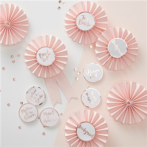 Itty Bitty Team Bride Pink & Rose Gold Hen Party Badges