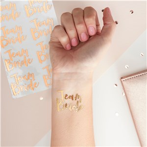 Itty Bitty Team Bride Rose Gold Team Bride Temporary Tattoos