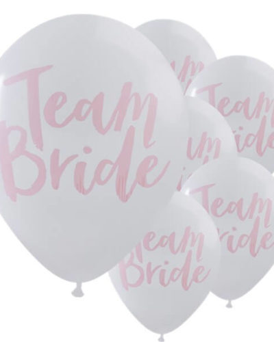 Itty Bitty Team Bride White & Pink Hen Party 12" Balloons