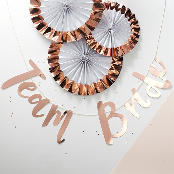 Itty Bitty Team Bride Rose Gold Paper Bunting