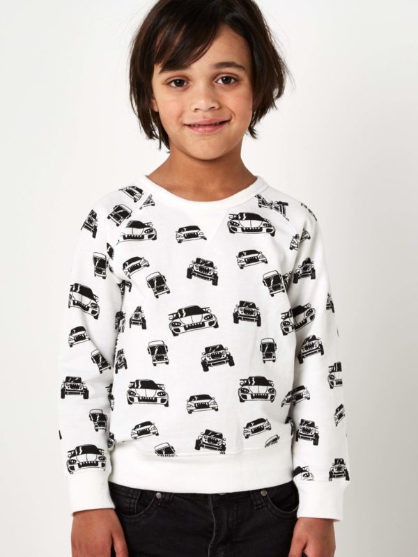 Boys Boutique Black & White Cars Sweatshirt