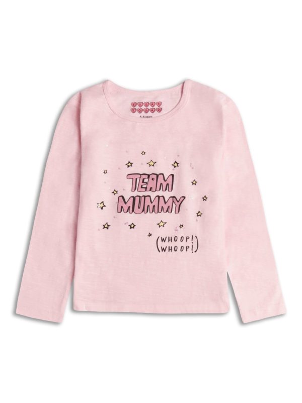 Itty Bitty Team Mummy Pink Long Sleeve Top