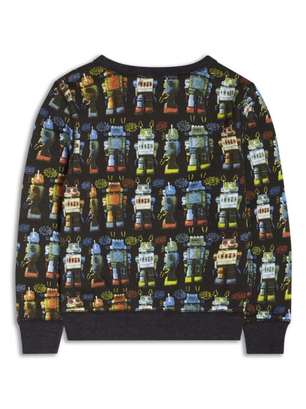 Boys Boutique Black Cool Noisy Robot Sweatshirt