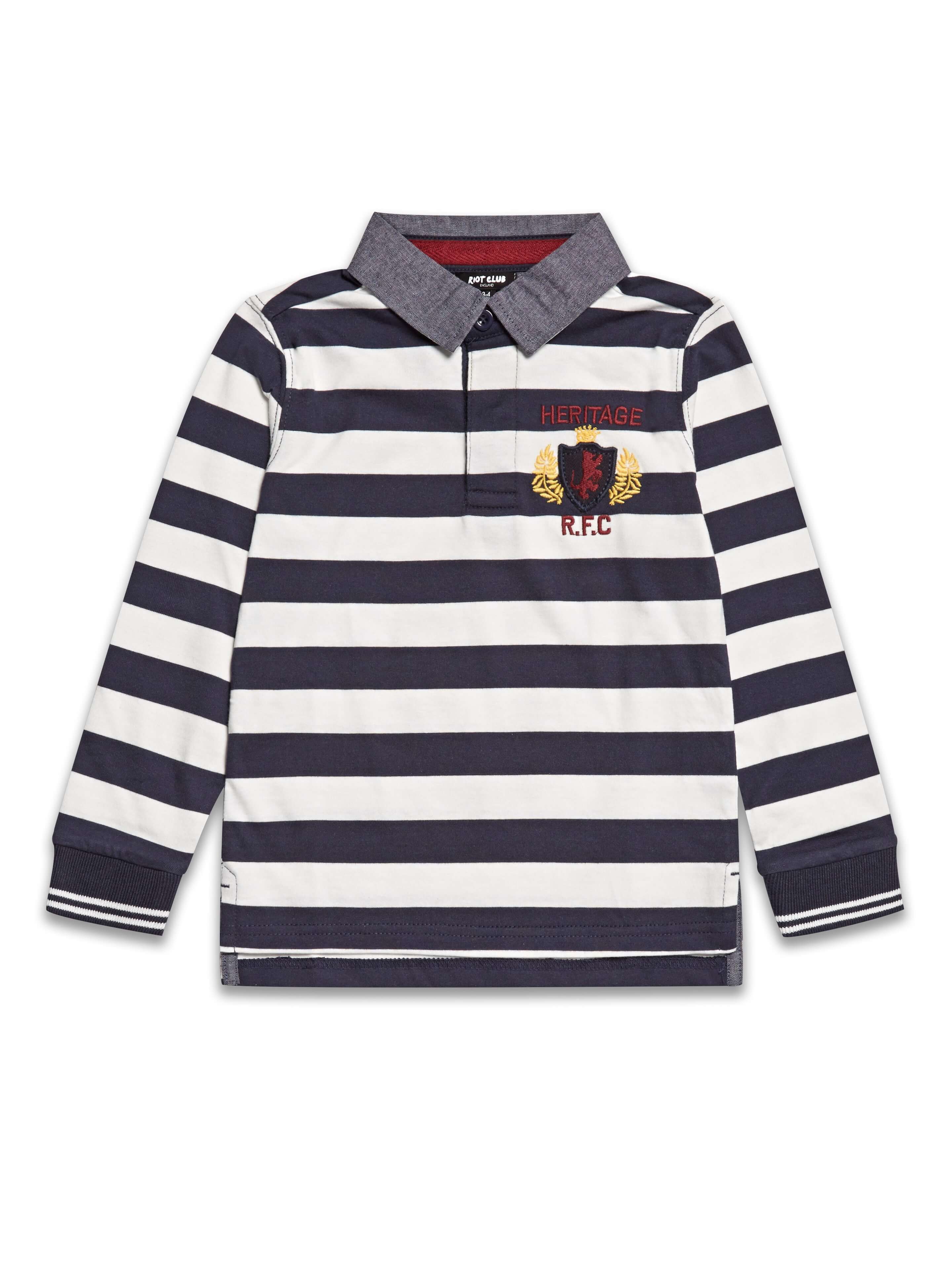 Boys Boutique Blue & White Stripe Rugby Shirt Baby Boutique Shop