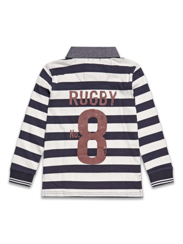 Boys Boutique Blue & White Stripe Rugby Shirt