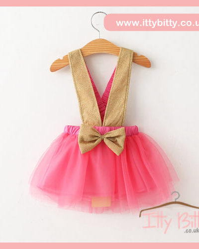 Itty Bitty Pink & Gold Fashion Bow Tutu