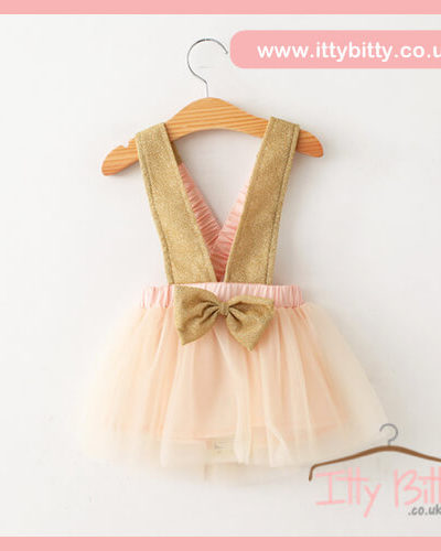 Itty Bitty Nude & Gold Fashion Bow Tutu