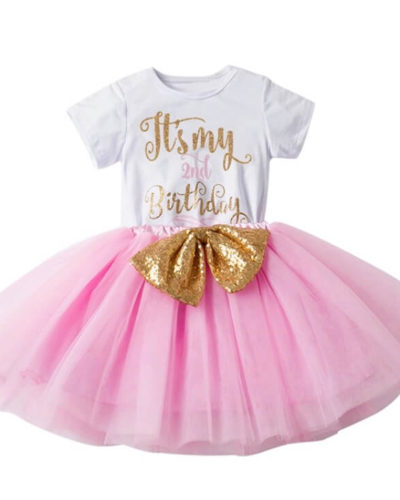 Itty Bitty 2nd Birthday Baby Pink Top & Tutu Set