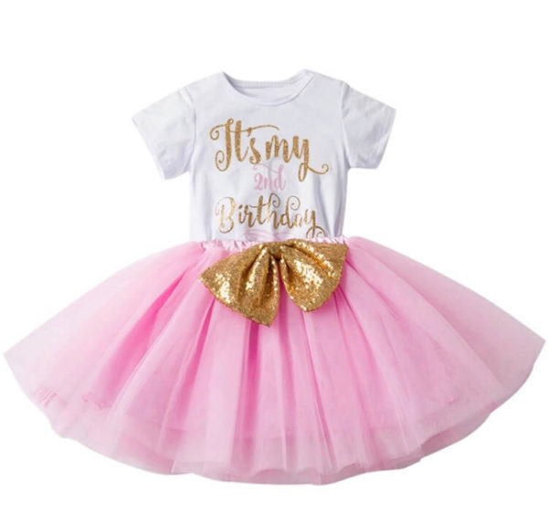 Itty Bitty 2nd Birthday Baby Pink Top & Tutu Set