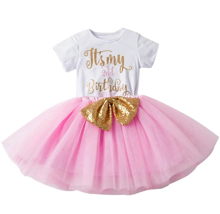 Itty Bitty 2nd Birthday Baby Pink Top & Tutu Set | Itty Bitty