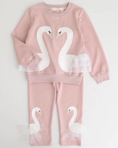 Itty Bitty Pink Swan Tracksuit