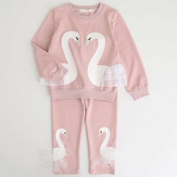 Itty Bitty Pink Swan Tracksuit
