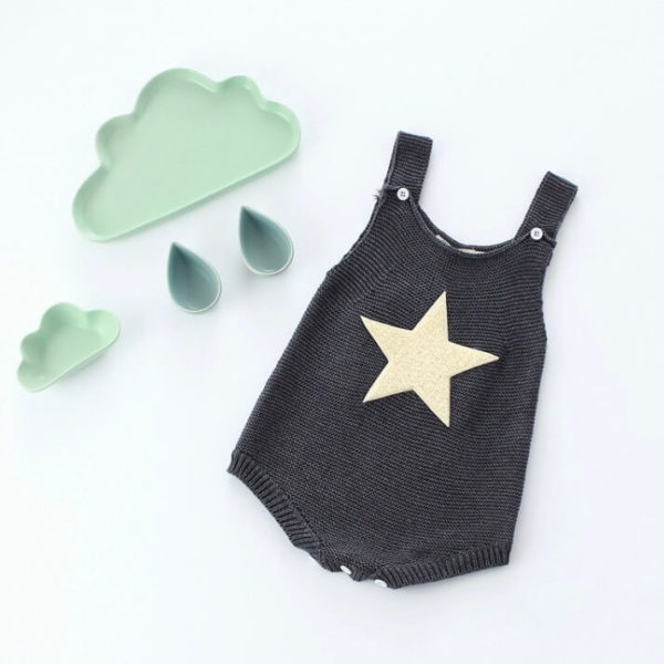 Itty Bitty Knitted Star Romper
