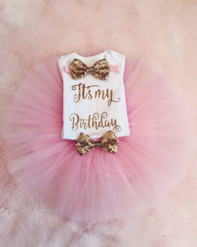 Itty Bitty 1st Birthday Baby Pink Tutu Set