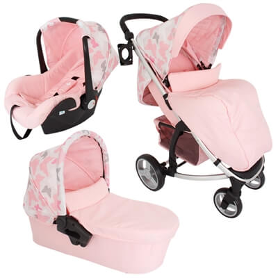 My Babiie Katie Piper MB200+ Pink Butterflies Travel System | Itty Bitty