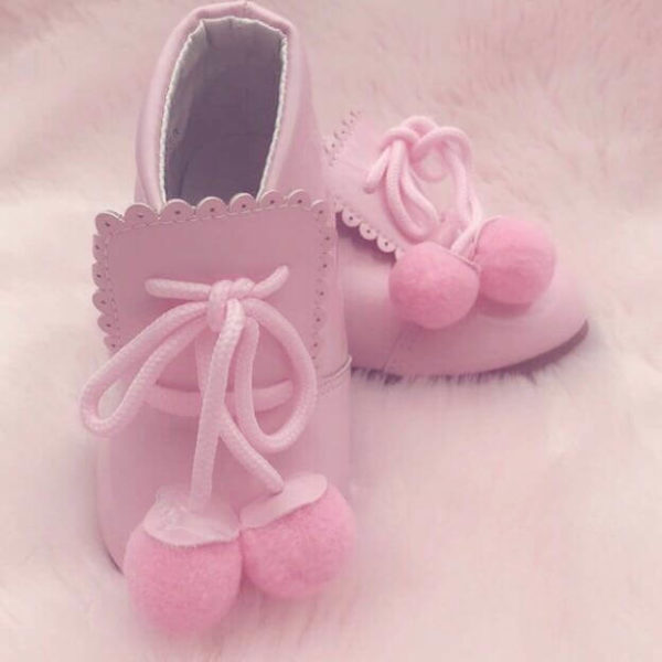 Itty Bitty Pink Pom Pom Shoes