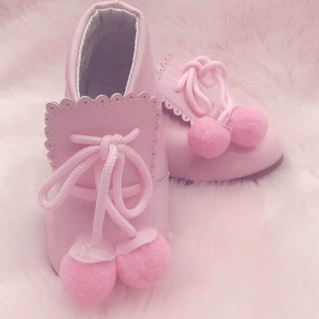 Itty Bitty Pink Pom Pom Shoes Itty Bitty