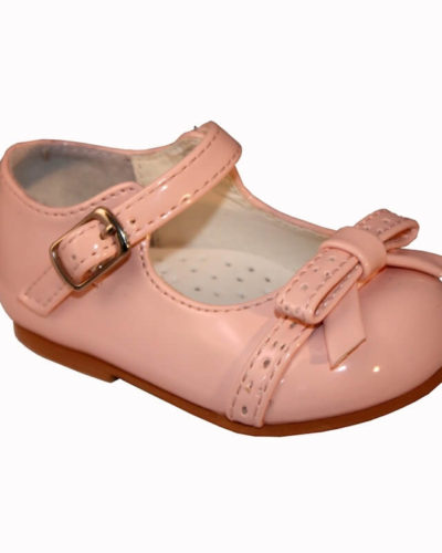 Itty Bitty Buckle Shoe with Punched Bow Detail