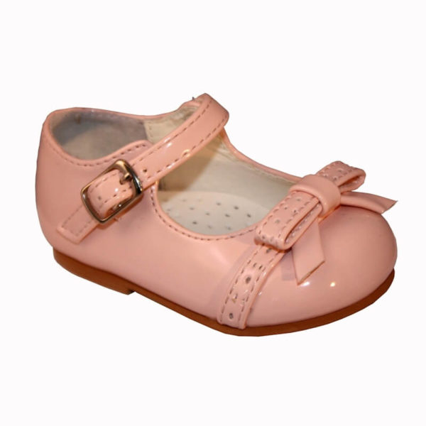 Itty Bitty Buckle Shoe with Punched Bow Detail