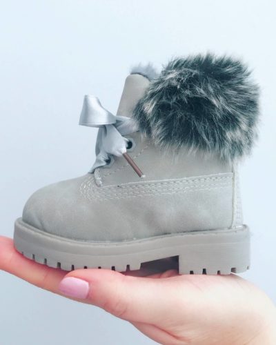 Itty Bitty Alaskan Grey Winter fur boots